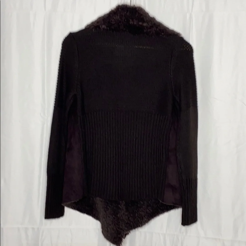 Chelsea & Theodore Faux Fur Waterfall Cardigan Sweater – Brown – Women’s Small